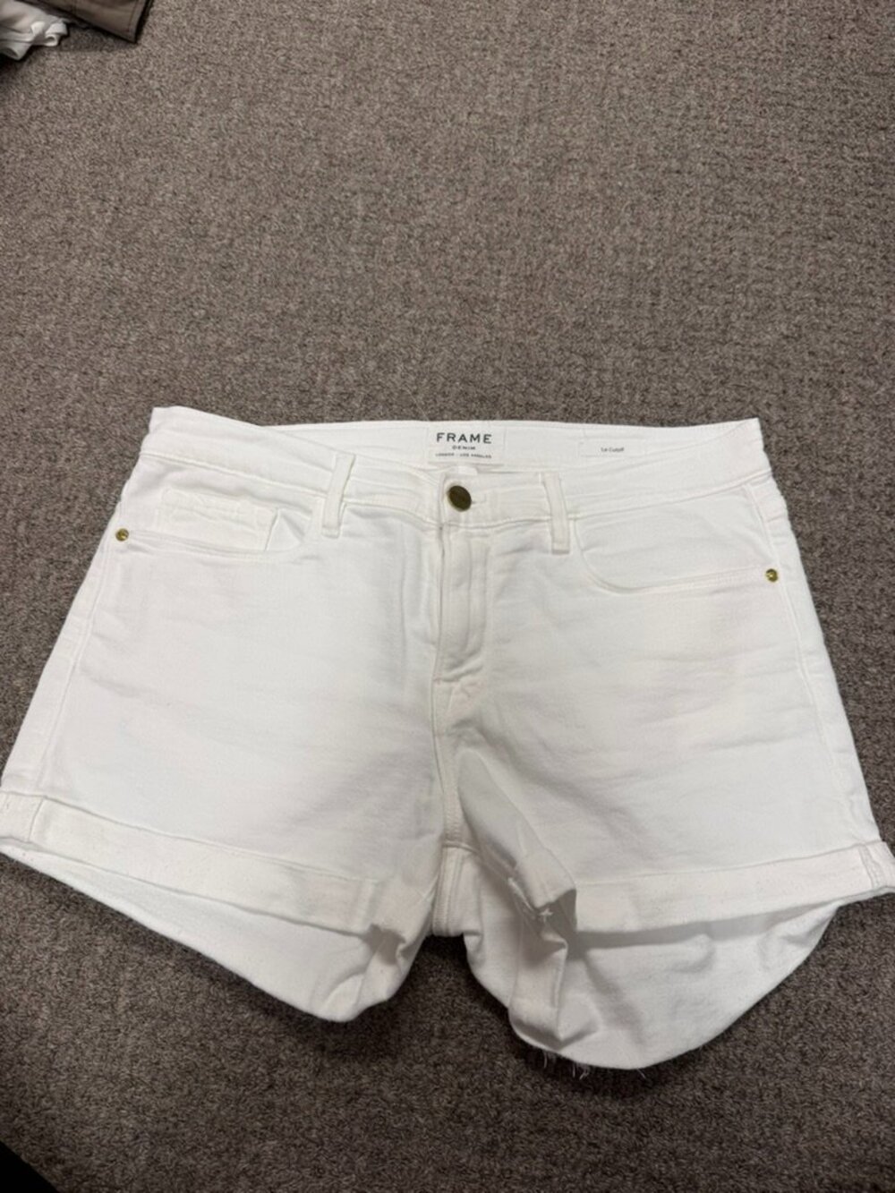 Frame Denim Shorts (White - Size 27)